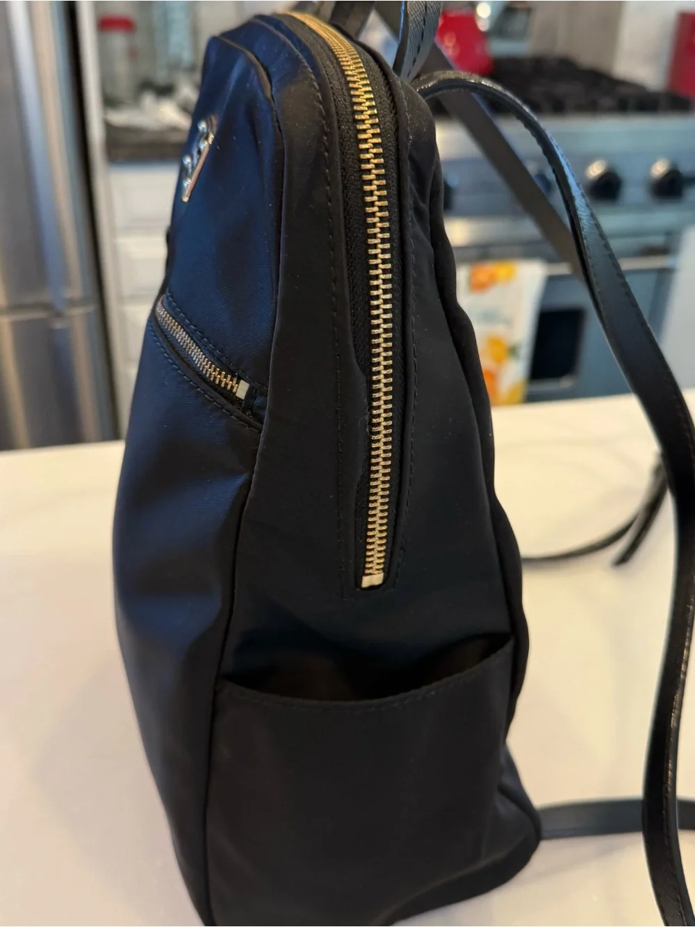 Kate Spade Blake Avenue Nylon Black Backpack Adjustable Leather Straps NWOT